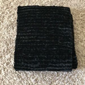 Hand knitted black scarf
